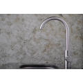 Single Level Handle Brush Nickle Kitchen Sink Faucet Goose Neck Water Tap Mixer
